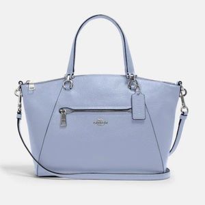 NWOT Coach Light Blue Prairie Satchel Pebble Leather